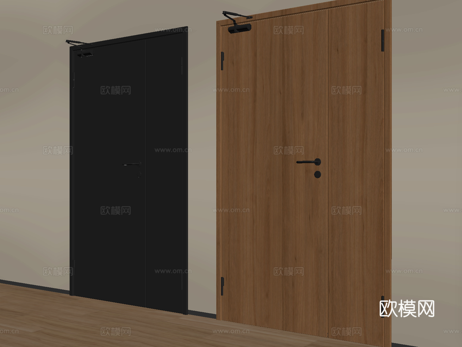 现代消防门 防火门su模型