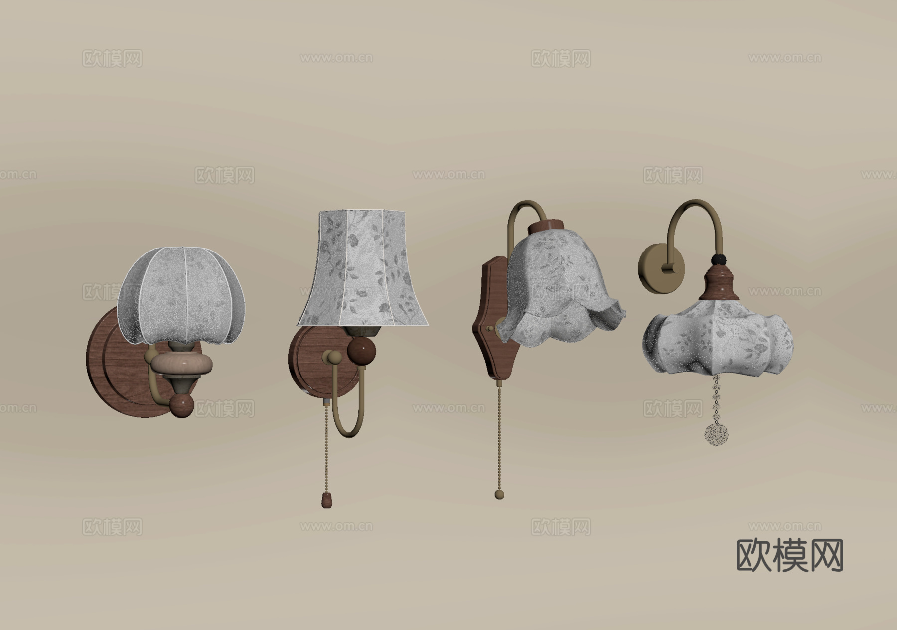 法式中古风壁灯su模型