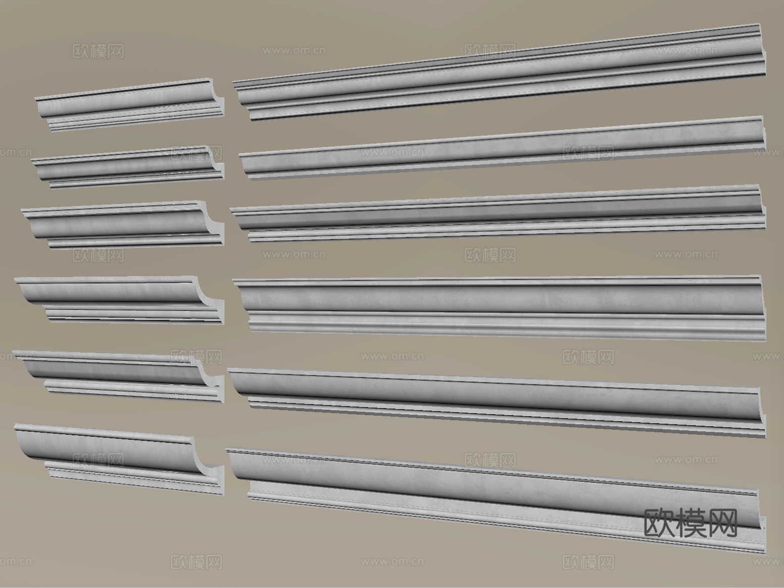 法式石膏线 石膏线条su模型
