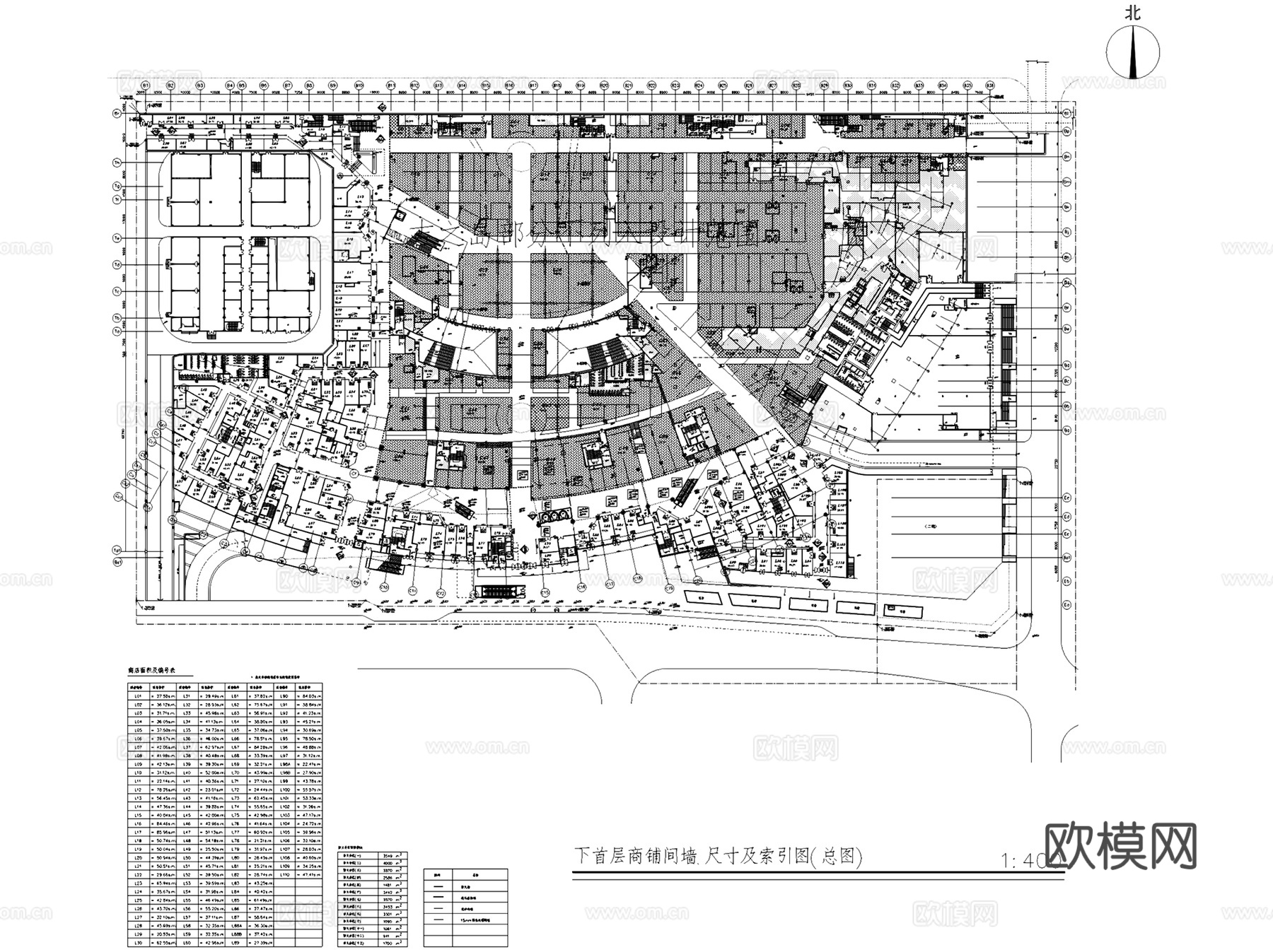 深圳城市广场五层商场室内工装CAD施工图cad施工图