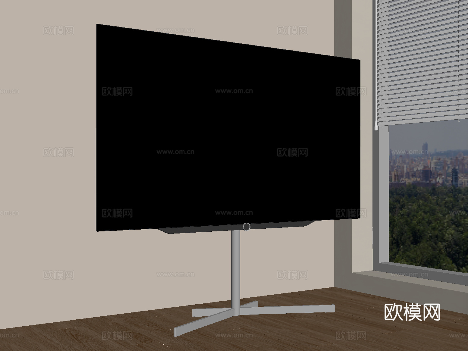 现代电视机 智能电视 电视支架su模型