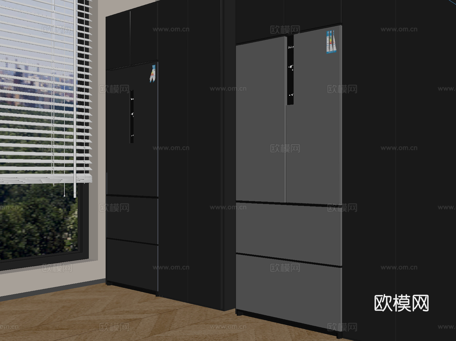 现代冰箱 嵌入式冰箱su模型