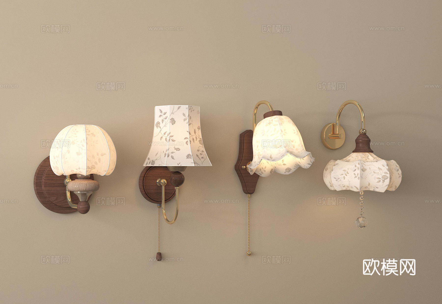 法式中古风壁灯su模型