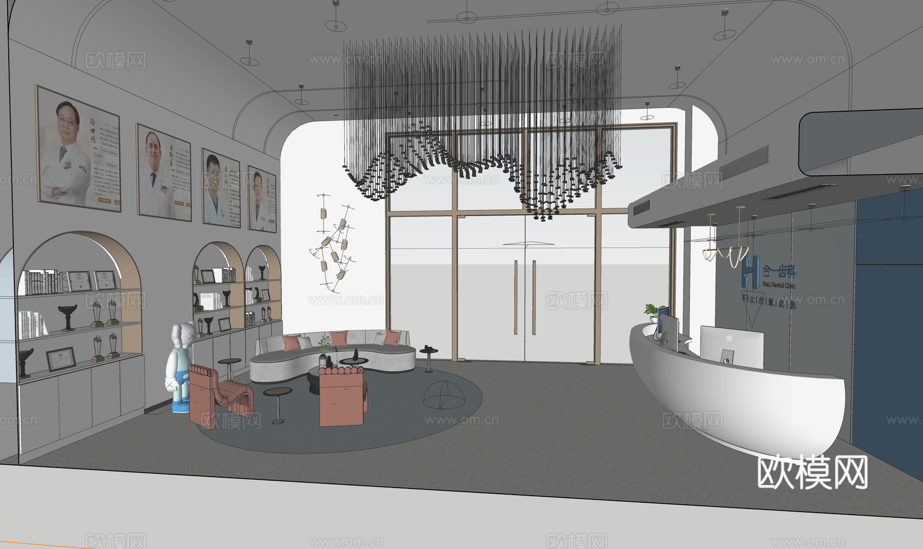 文体医疗 展厅 电影院su模型
