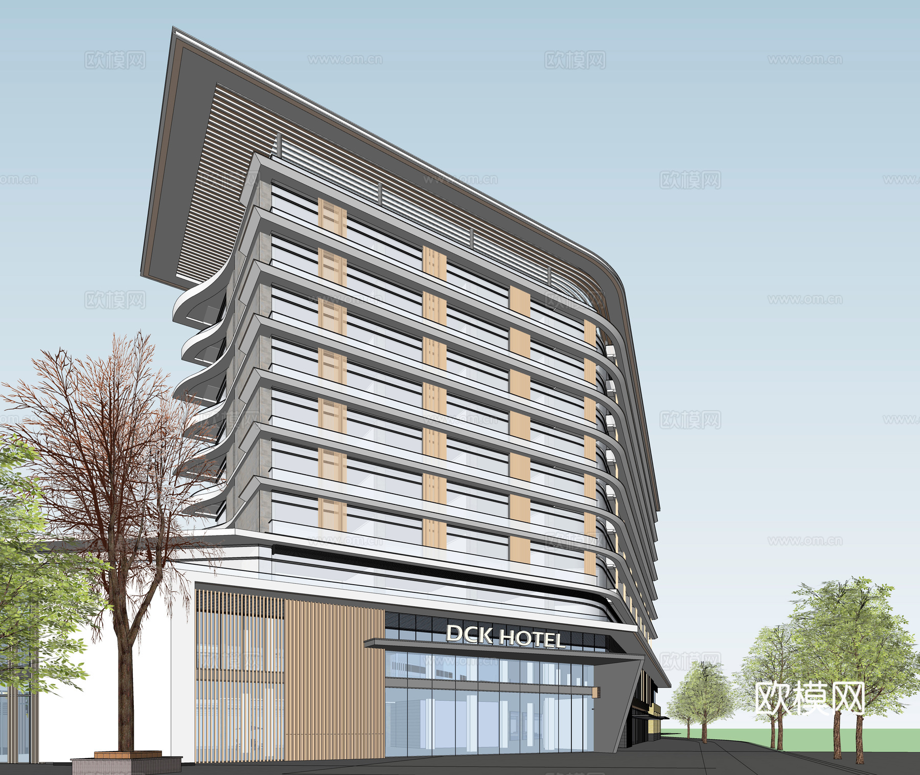 酒店 商务酒店su模型