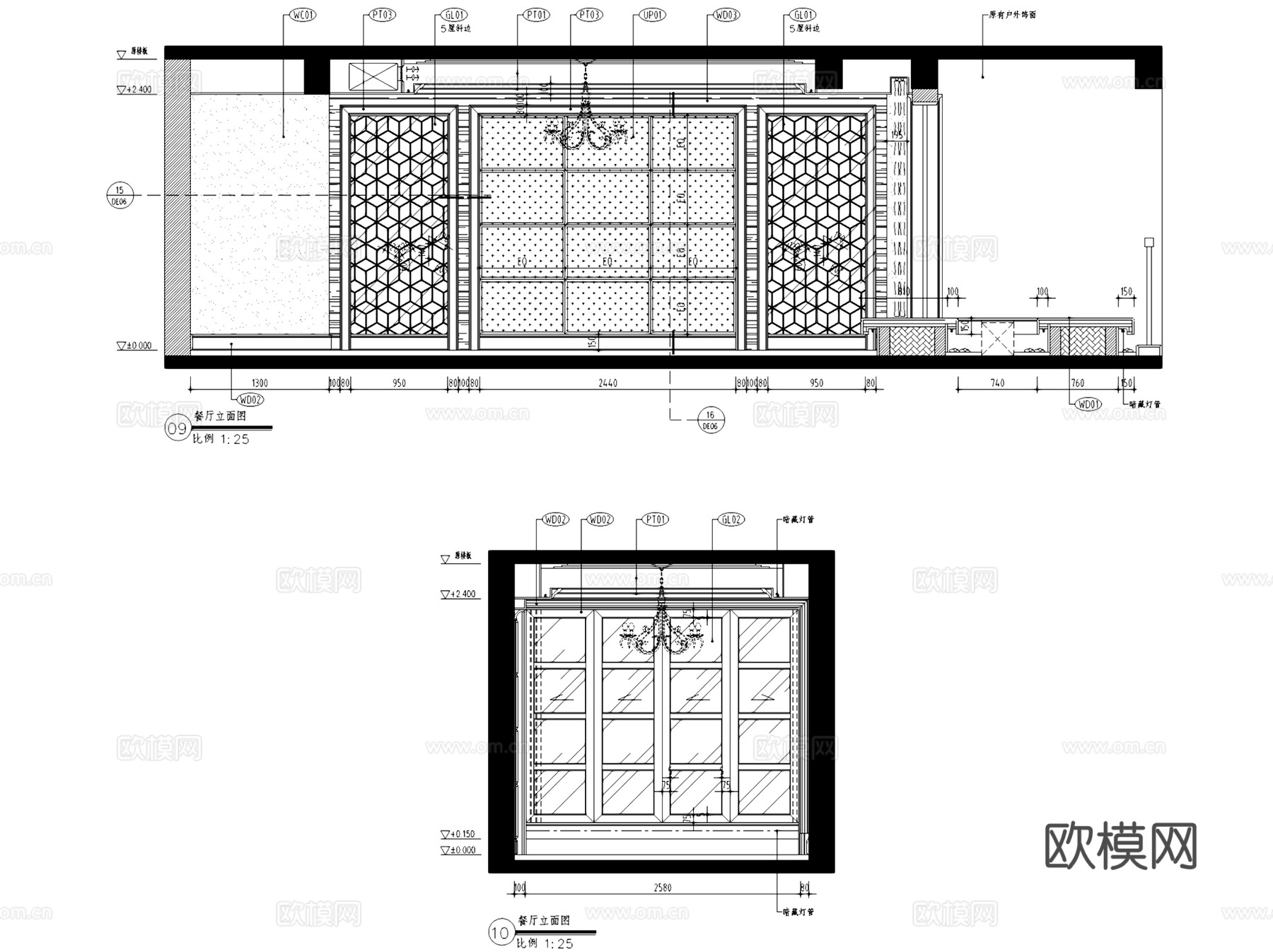 义乌天元滨江国际8层D1户型复式挑空室内家装CAD施工图整套cad施工图