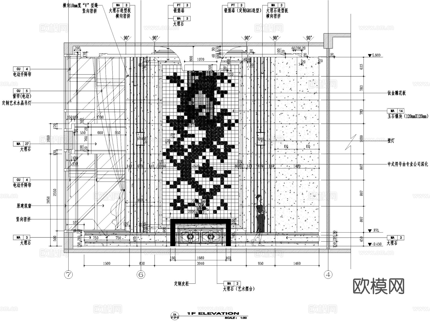 常州昊胜遥观戚公馆别墅豪宅室内家装CAD施工图整套cad施工图