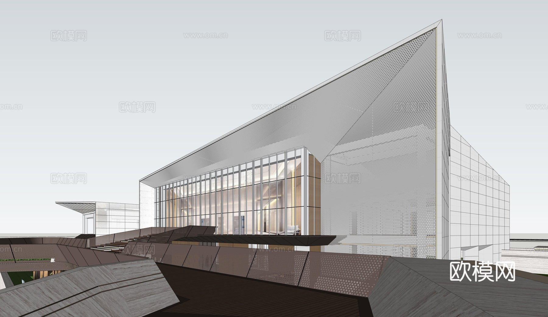 会所 售楼处su模型