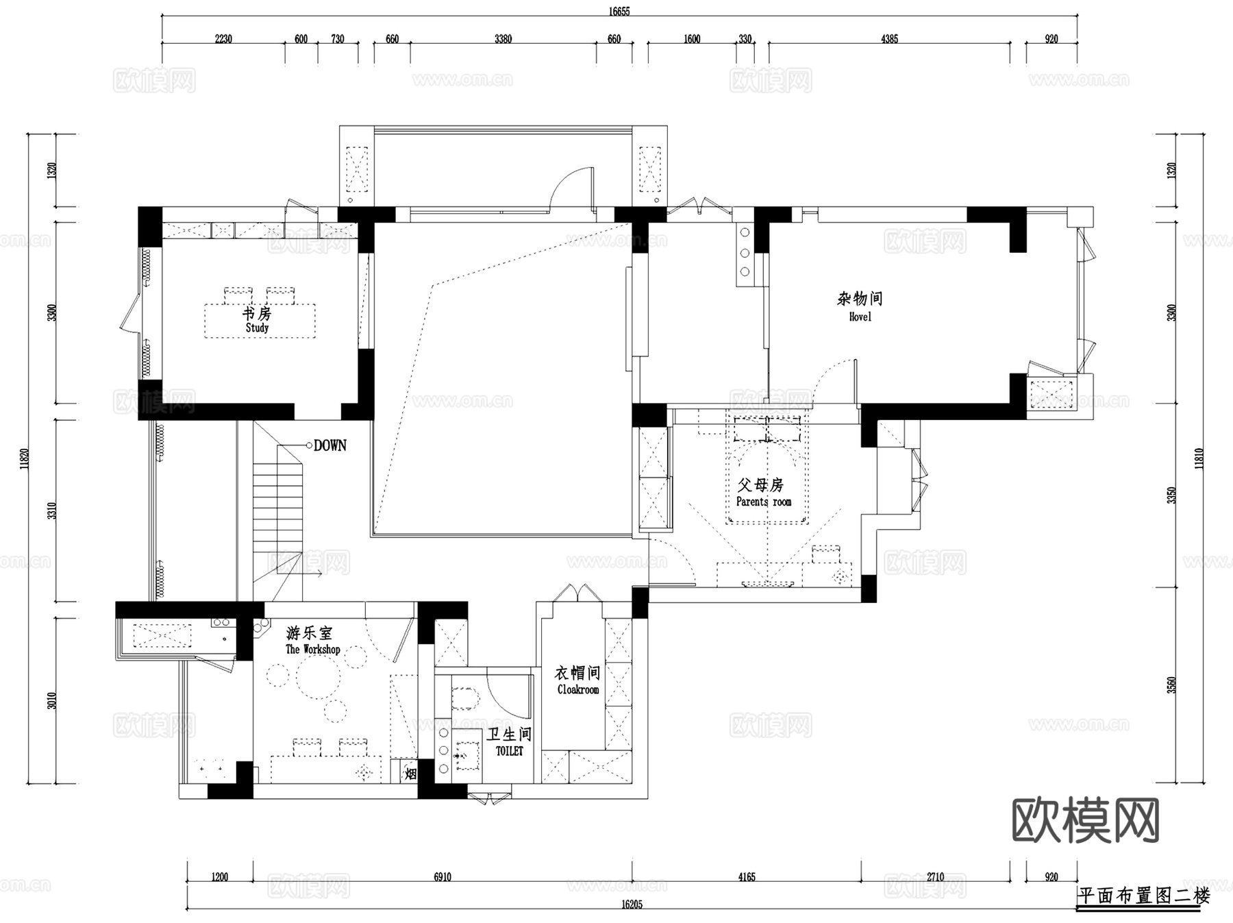 杭州风雅钱塘二层别墅室内家装CAD施工图整套cad施工图
