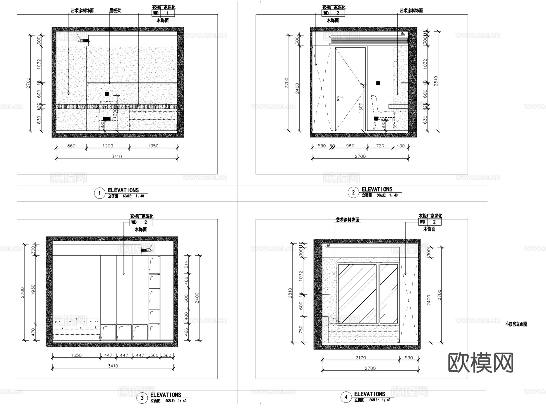 锦绣原著现代极简室内家装CAD施工图整套+SU模型cad施工图