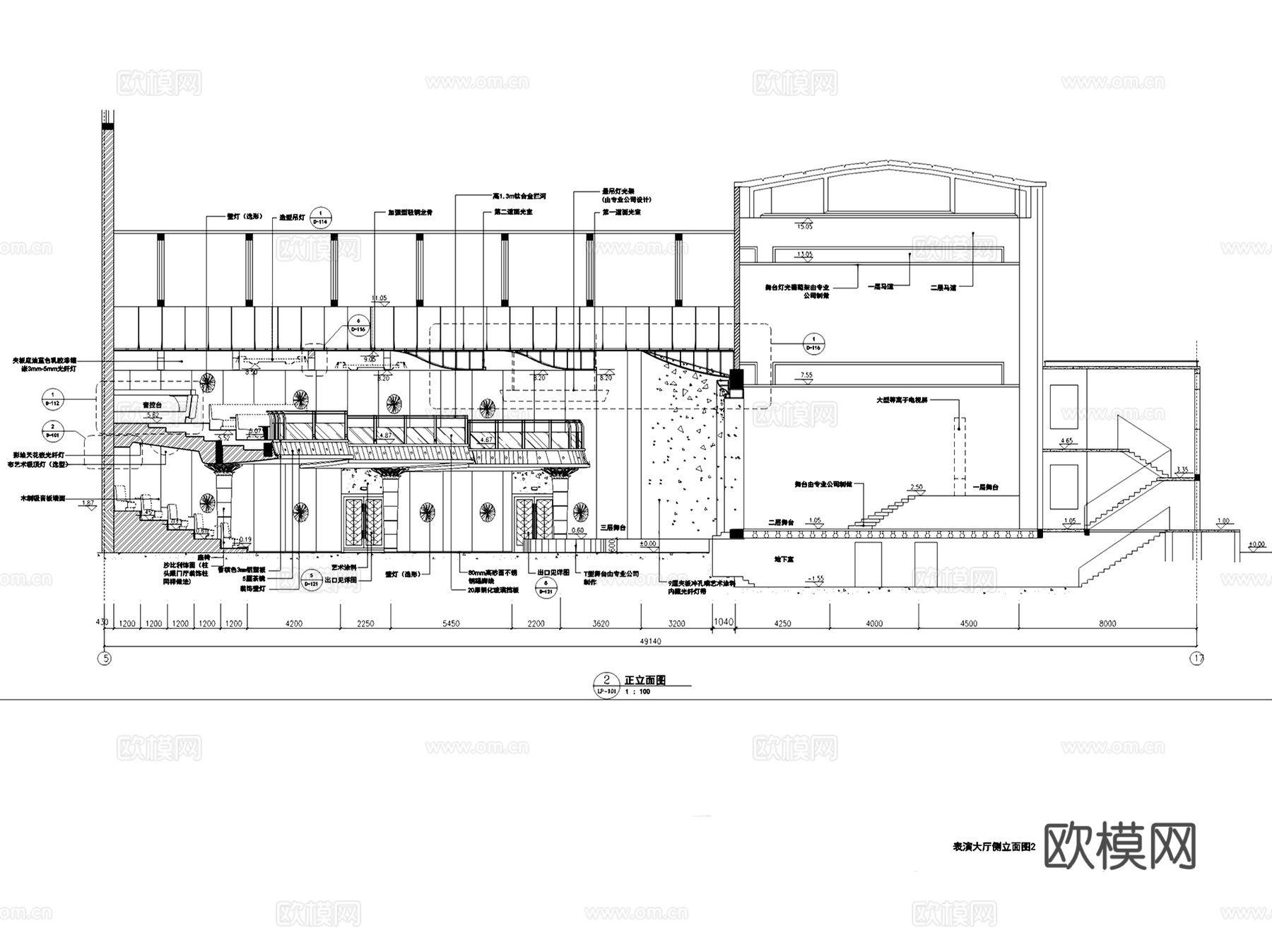 株洲环洲音乐舞台室内装饰CAD施工图整套cad施工图