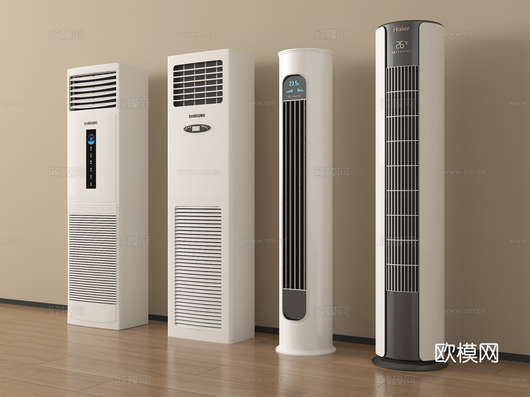 现代空调 立式空调su模型