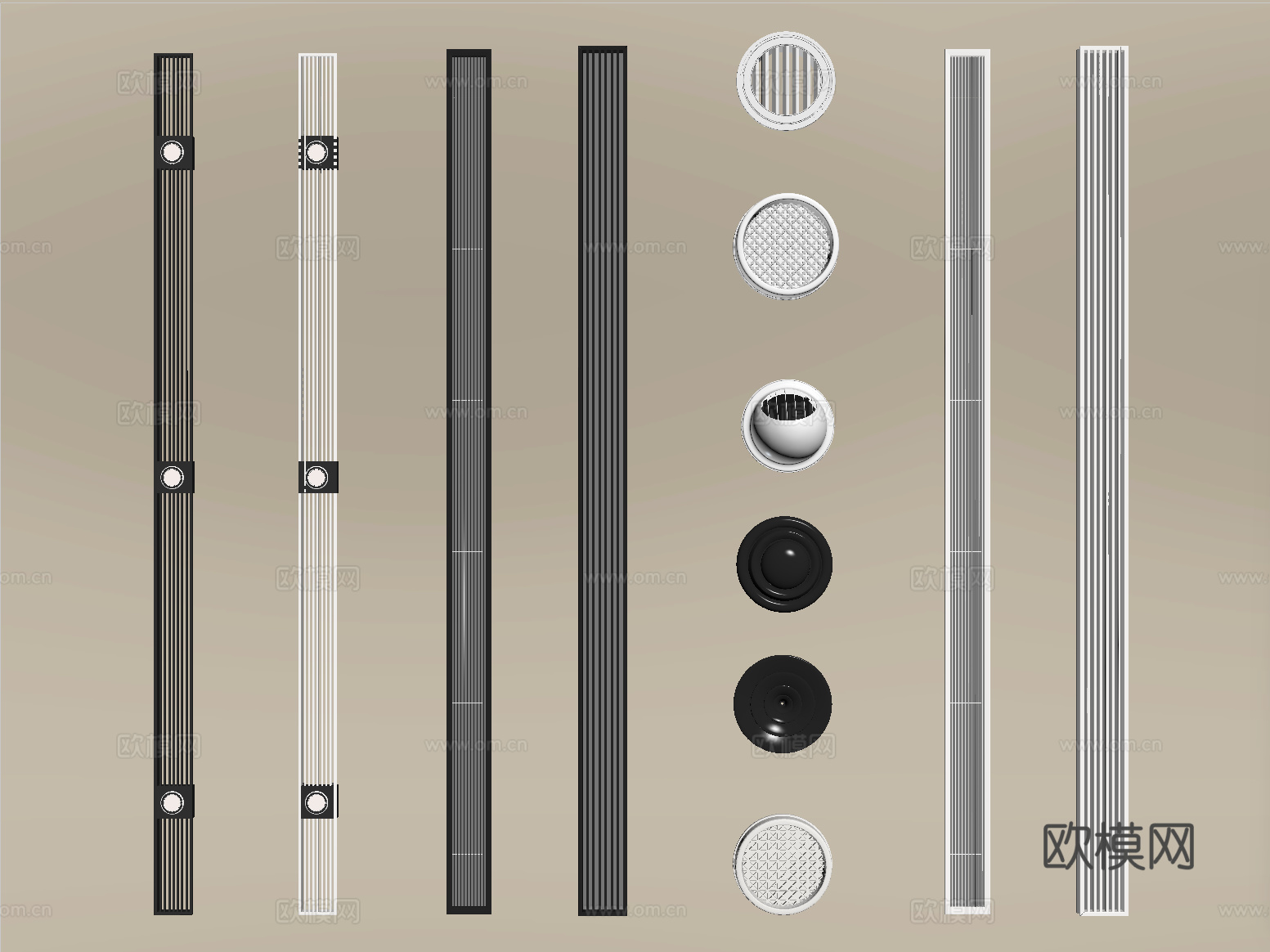 现代中央空调出风口 空调出风口 球型风口su模型