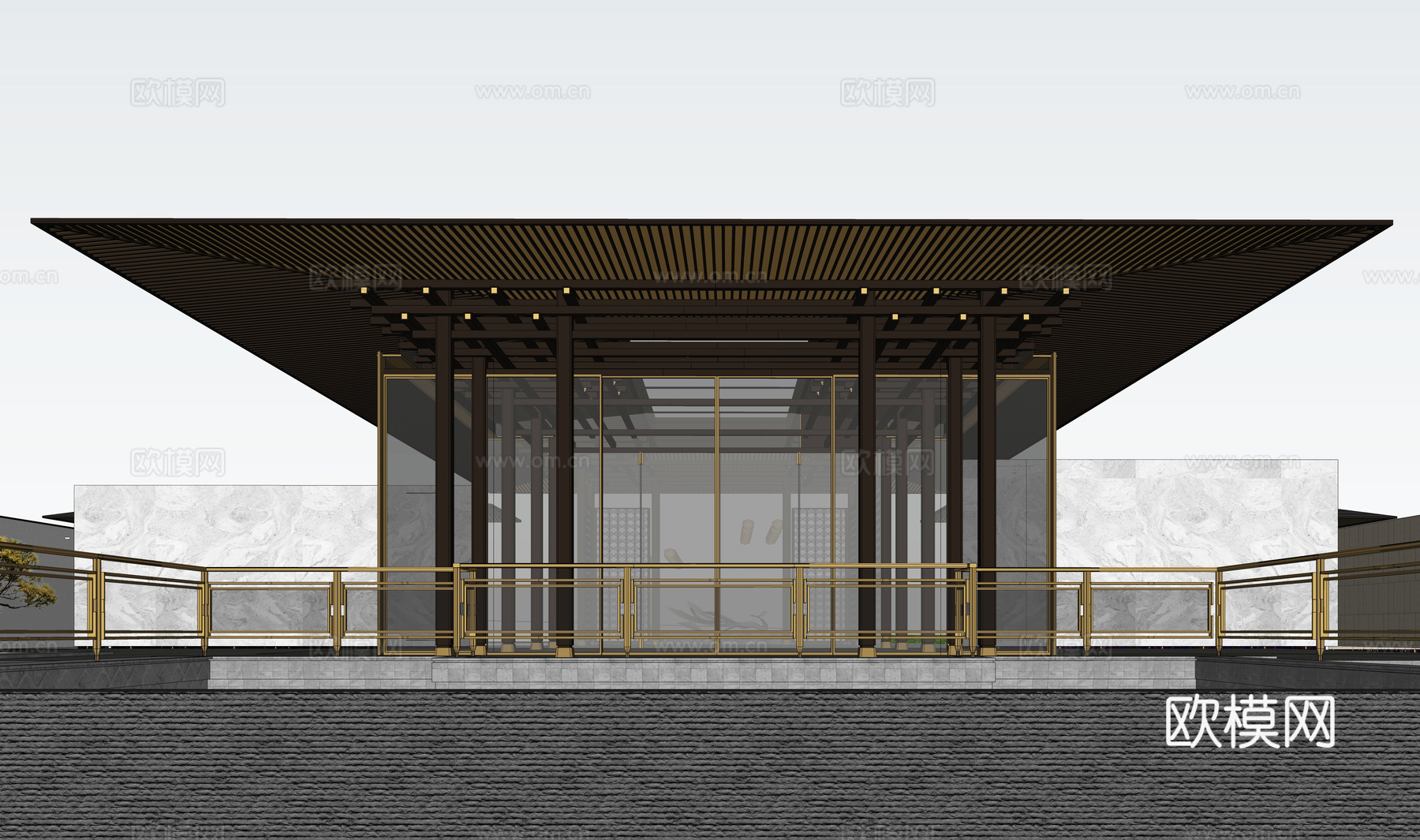 宋风会所 宋式建筑su模型