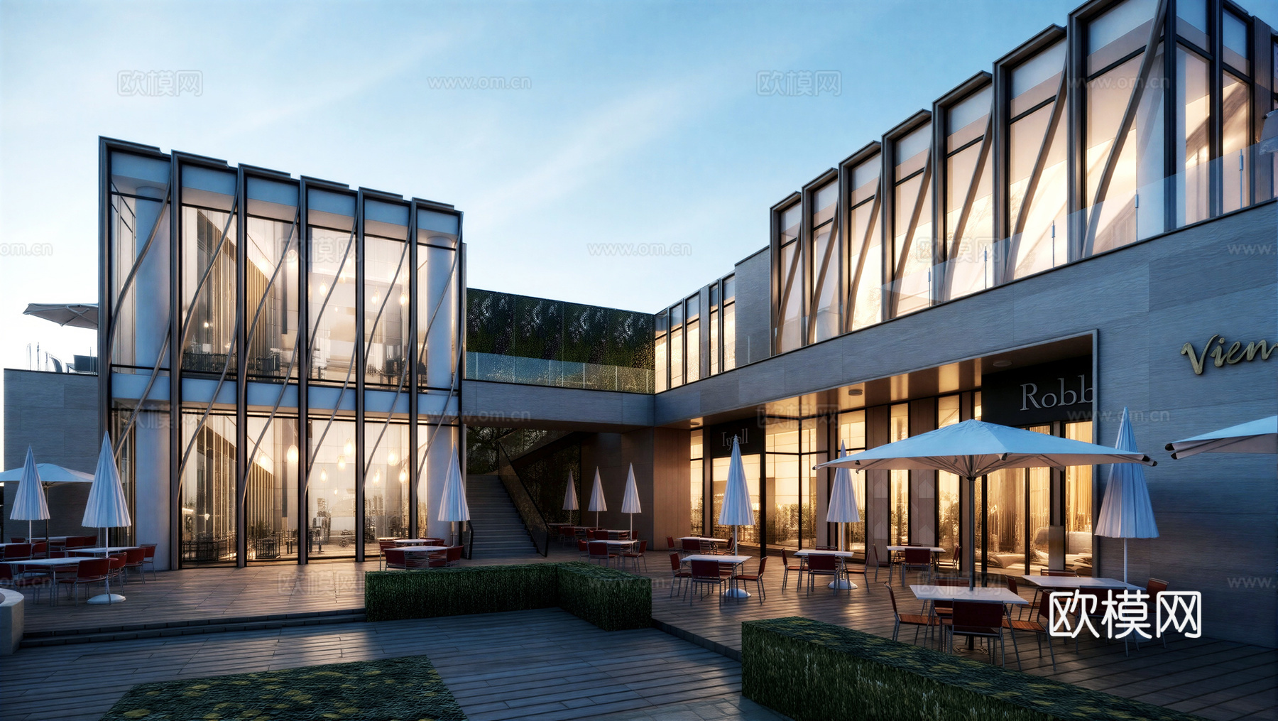 商业步行街 沿街商业su模型