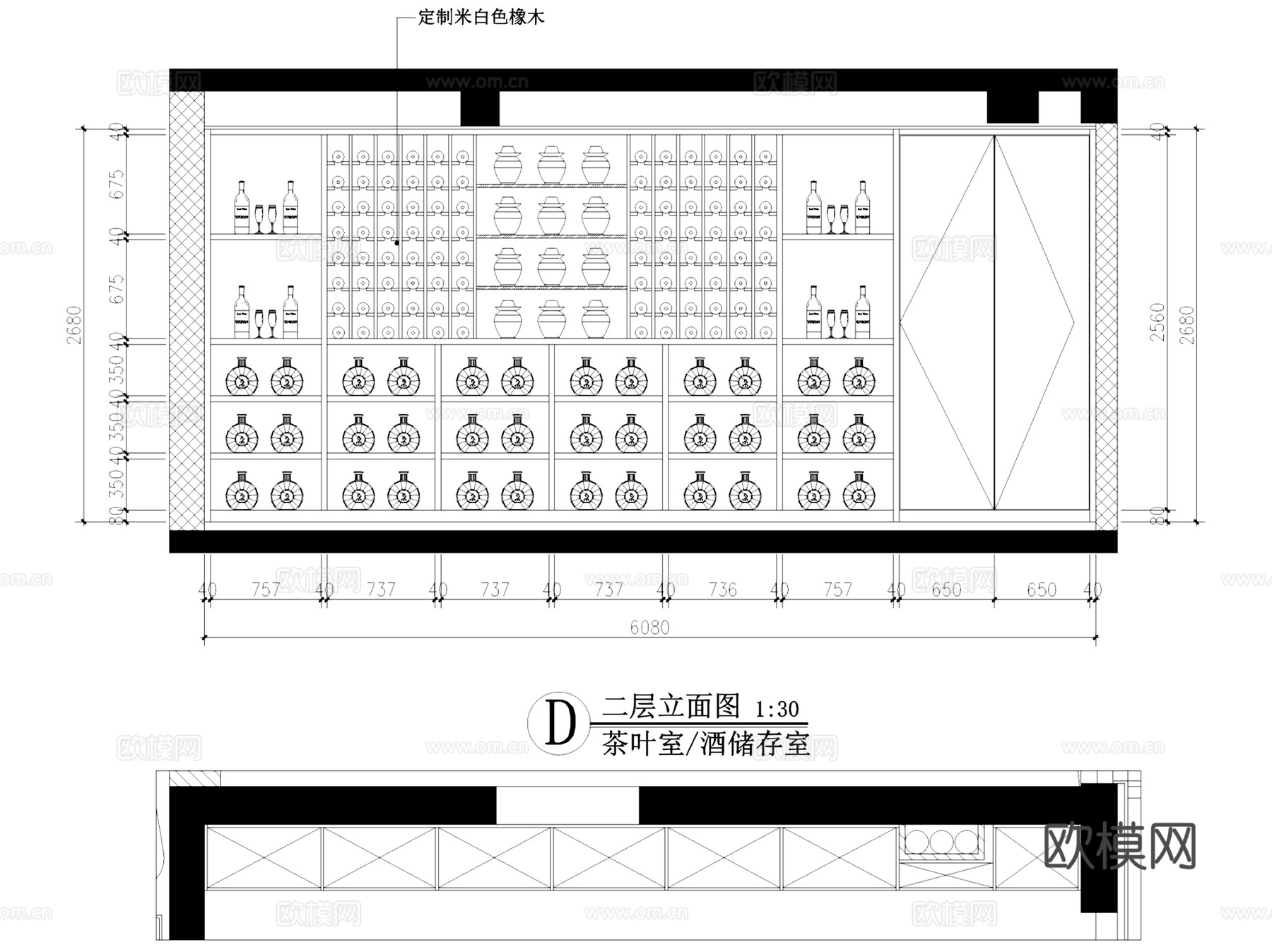 欧式佛山金地天玺宁宅二层别墅复式挑空室内家装CADcad施工图
