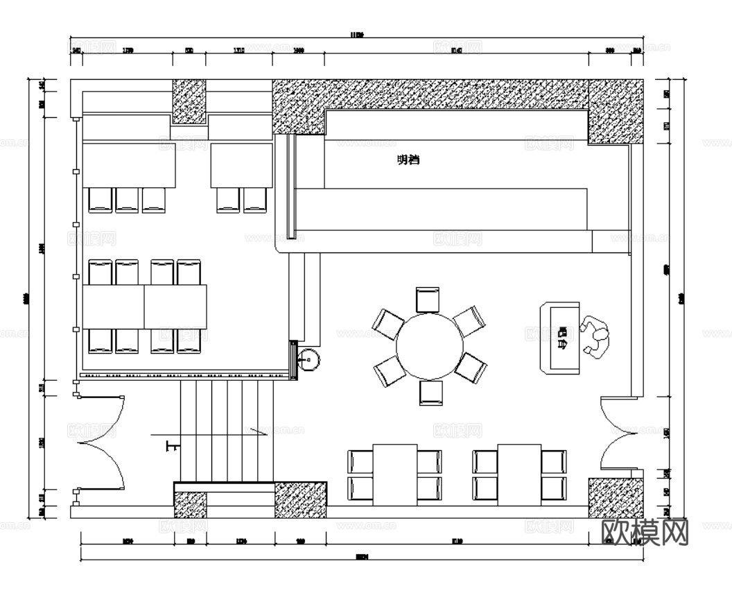 10套快餐店室内装饰装修CAD施工图效果图实景图cad施工图