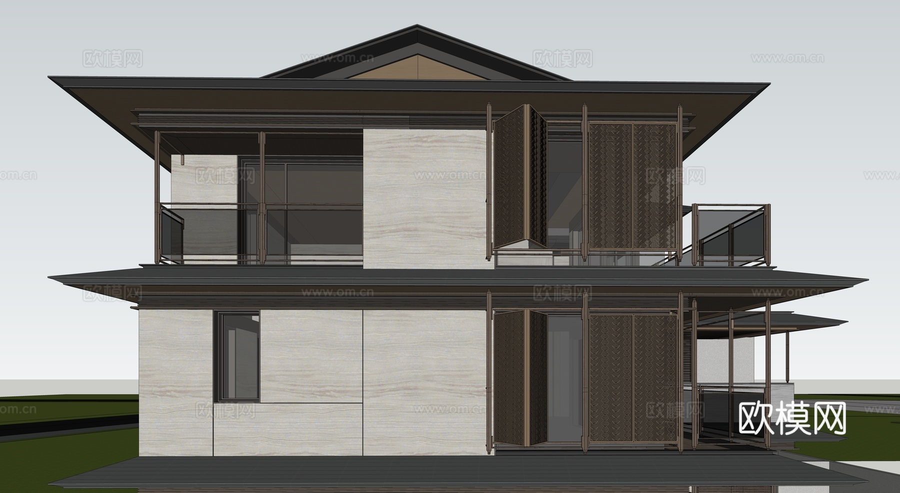 宋风别墅 宋式建筑su模型