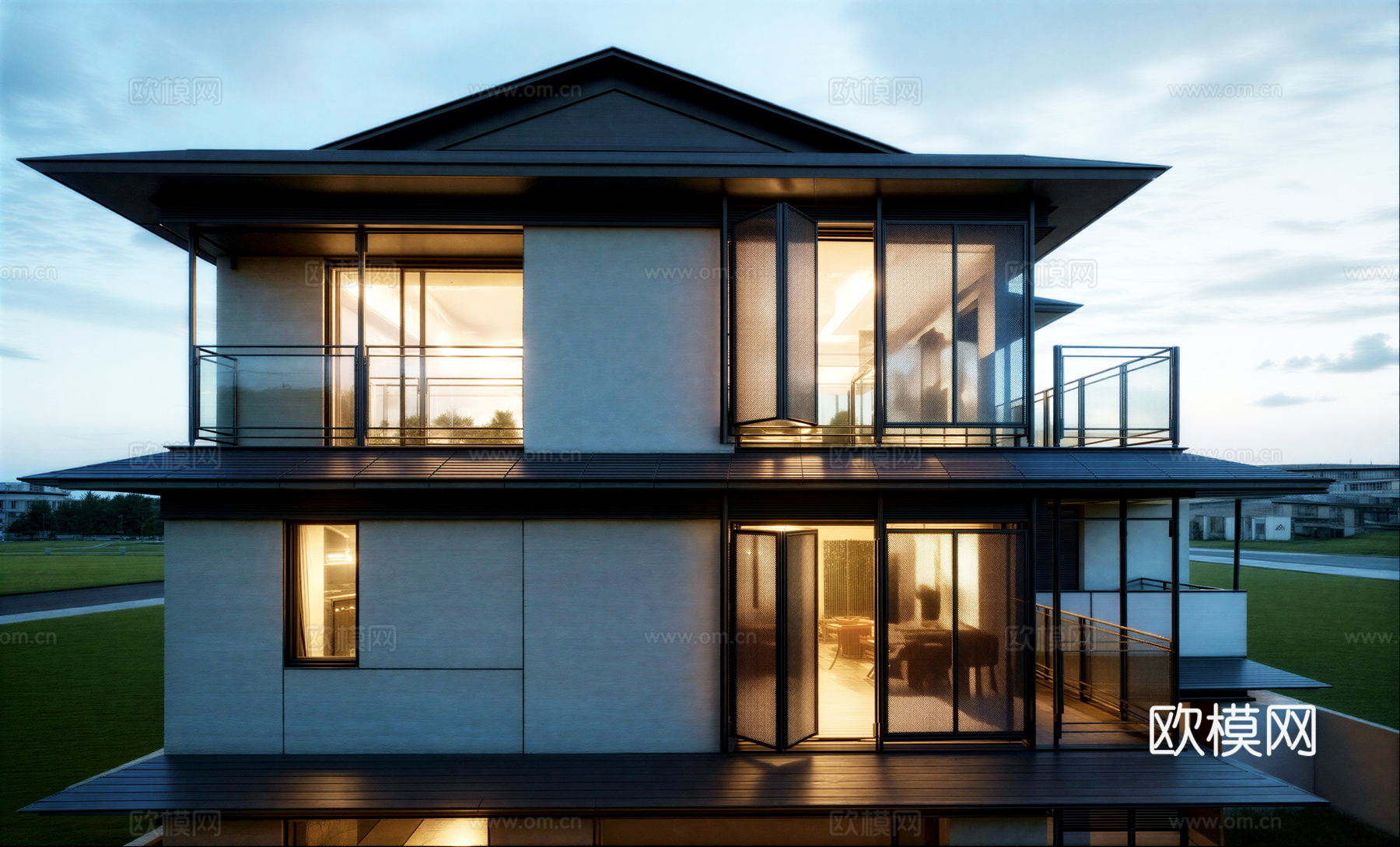 宋风别墅 宋式建筑su模型