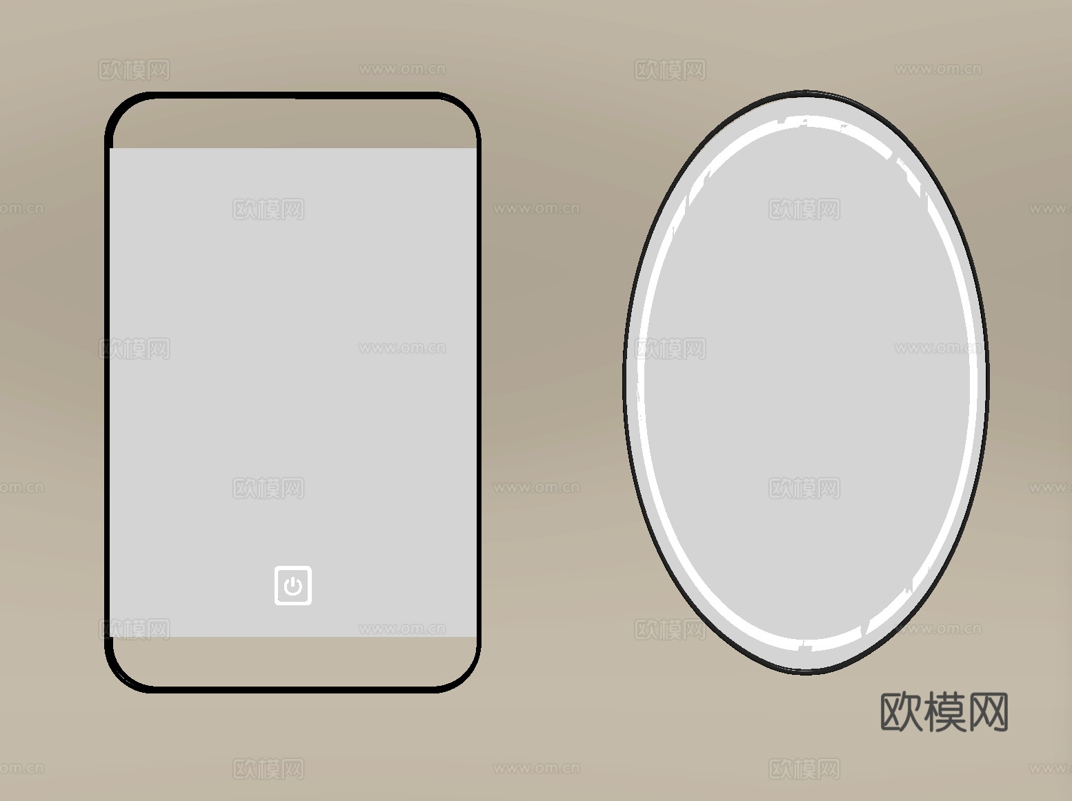 现代镜子 浴室镜 化妆镜 装饰镜 智能镜su模型