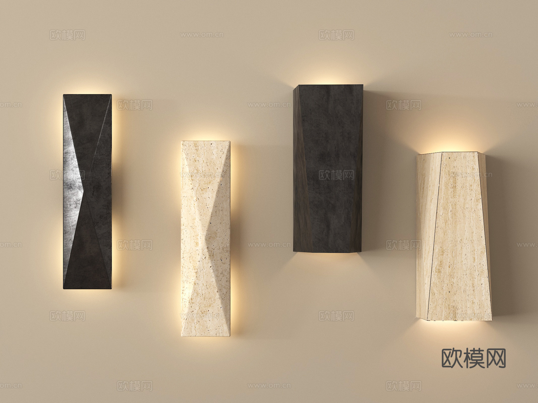 现代壁灯 走廊灯 氛围灯su模型