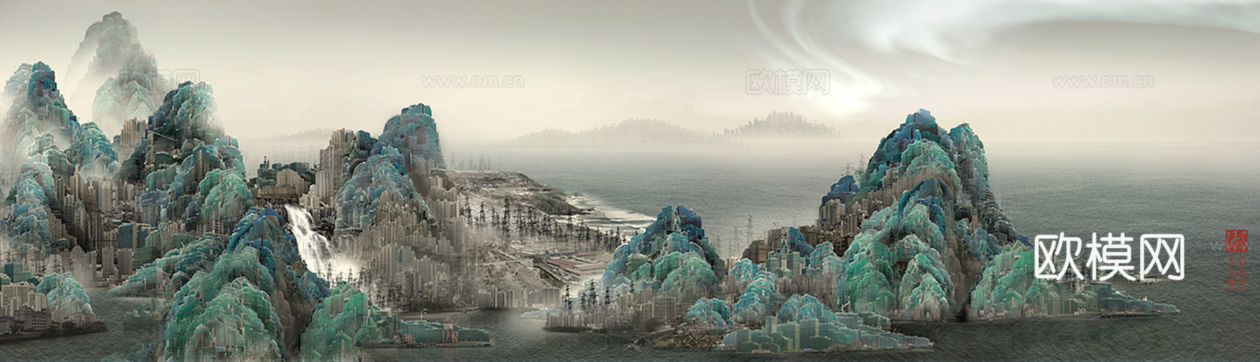 中式新中式挂画壁画字画山水花鸟背景墙壁纸装饰画油画下载