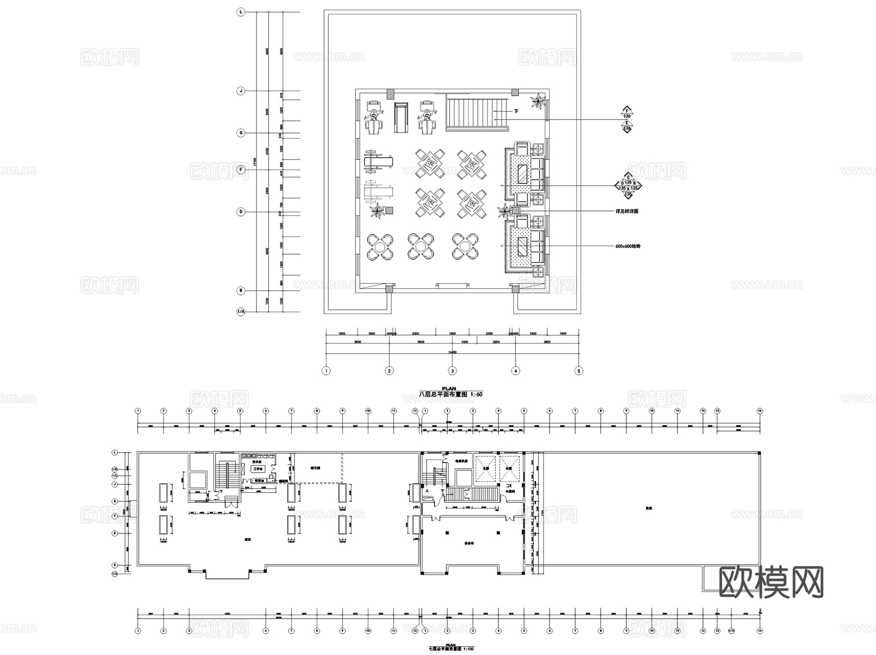 八层军事供应站军供服务楼室内工装CAD施工图整套cad施工图cad施工图