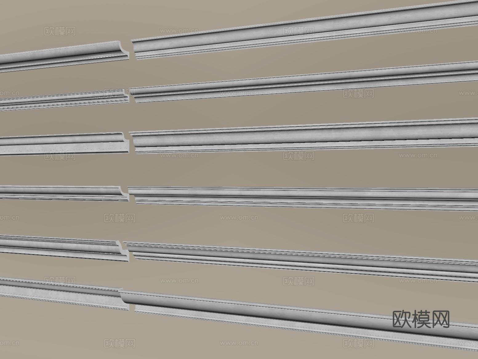 现代石膏线 石膏线条su模型