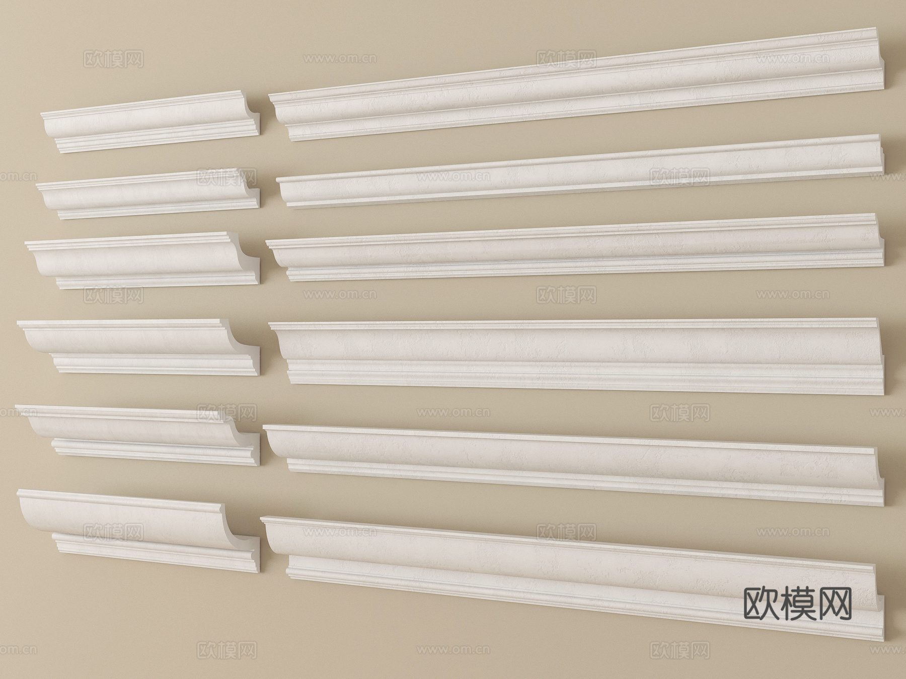 法式石膏线 石膏线条su模型