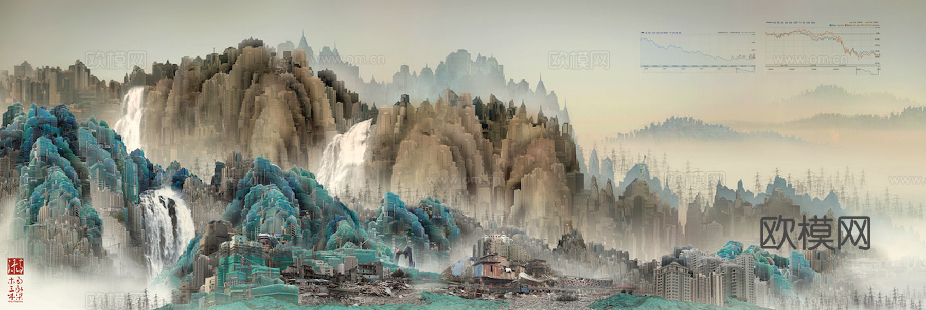 中式新中式挂画壁画字画山水花鸟背景墙壁纸装饰画油画下载