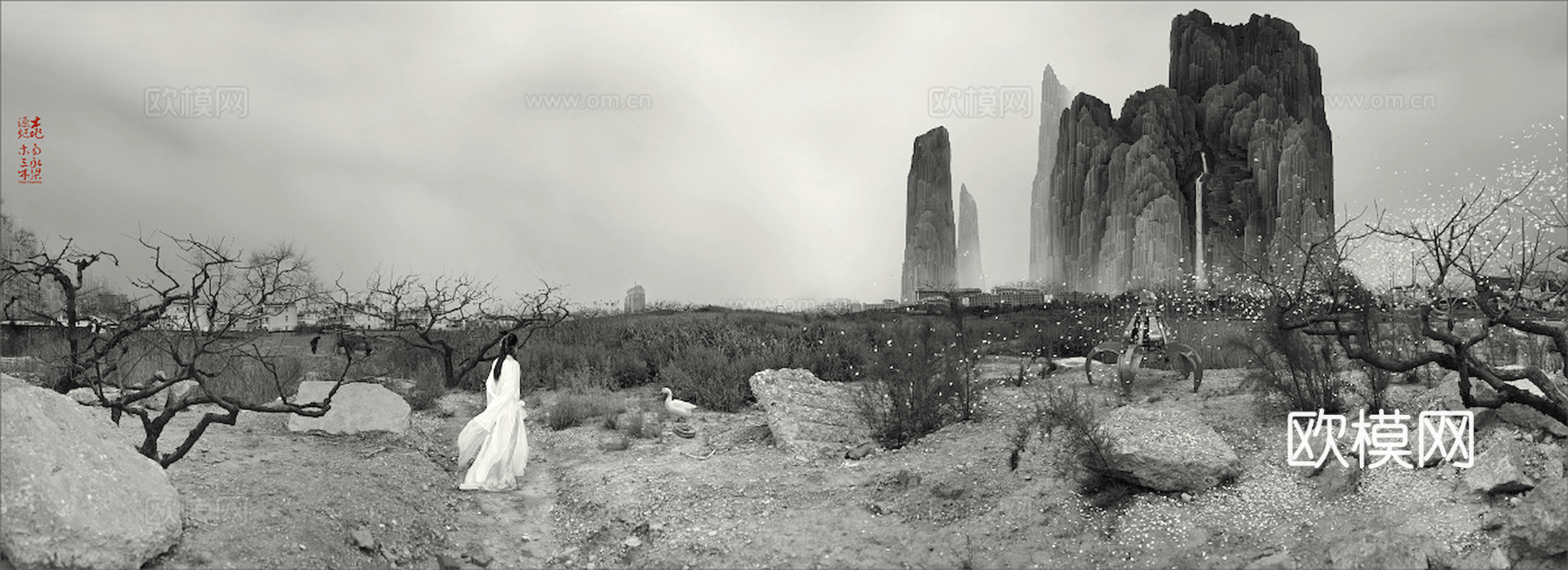 中式新中式挂画壁画字画山水花鸟背景墙壁纸装饰画油画下载