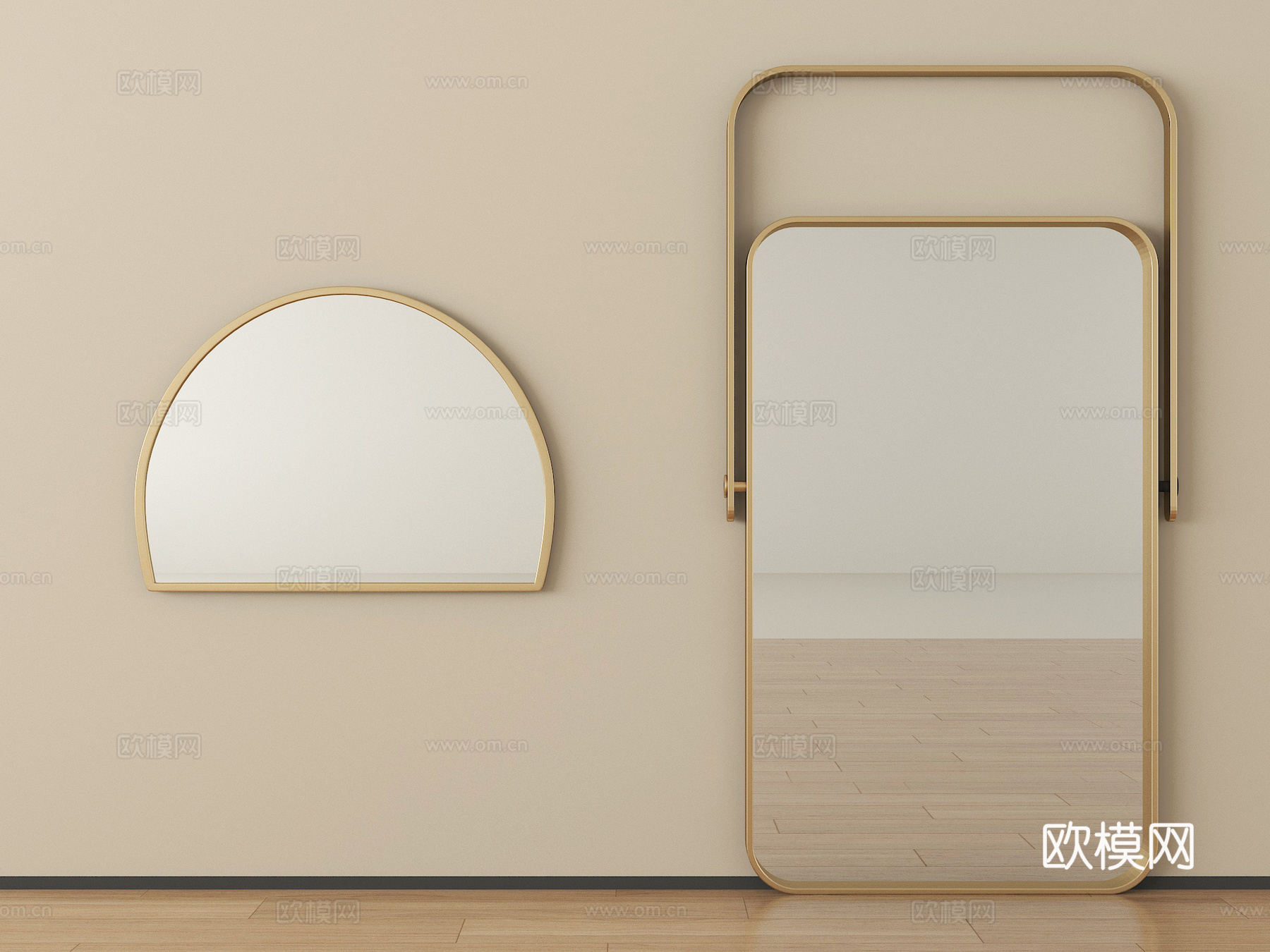 现代镜子 落地镜 全身镜 化妆镜 装饰镜su模型