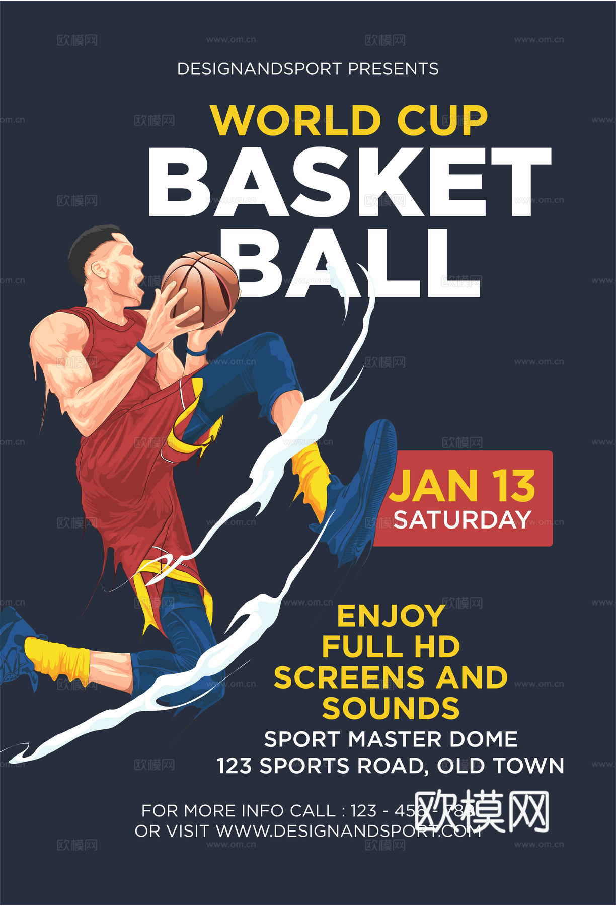 篮球运动创意广告海报97