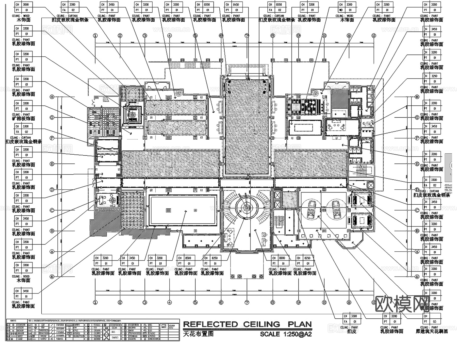 成都复地会所一层室内工装CAD施工图cad施工图