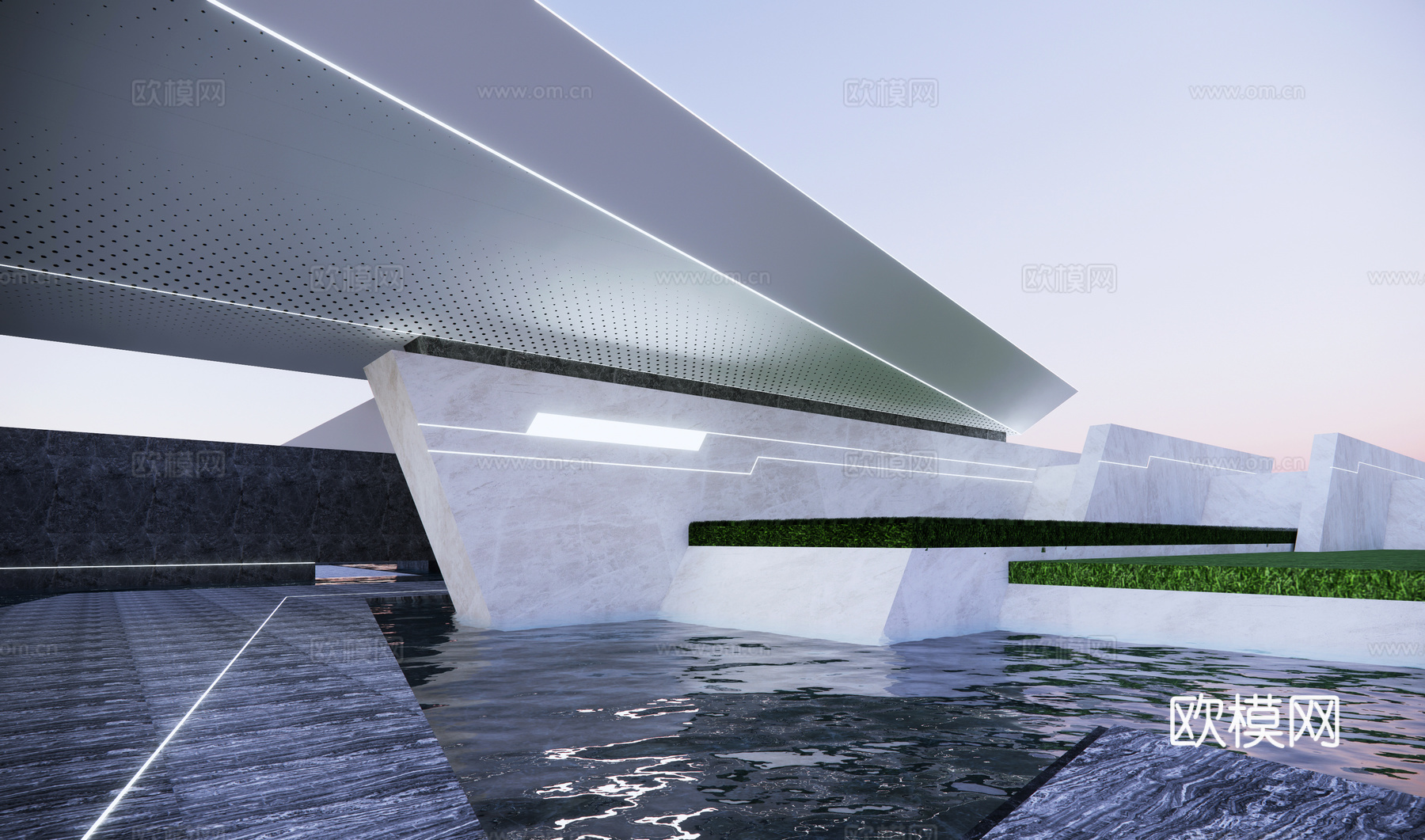 小区大门 小区入口su模型