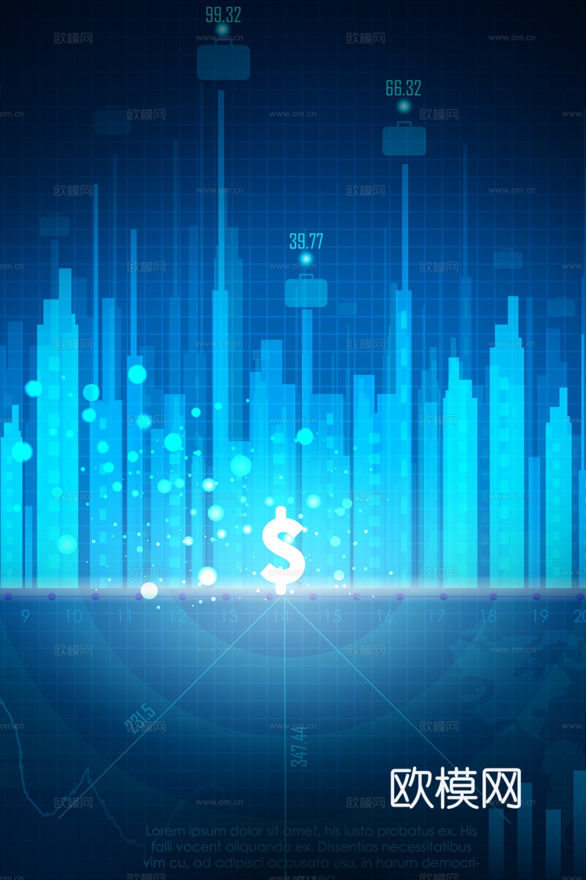 蓝色炫酷光效背景广告39