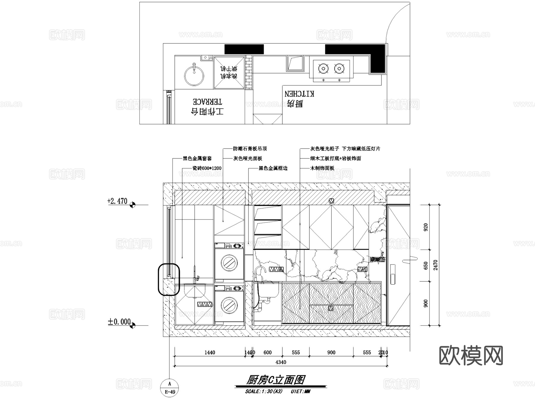 上海浦江茗园16-402现代室内家装CAD施工图+SU模型cad施工图