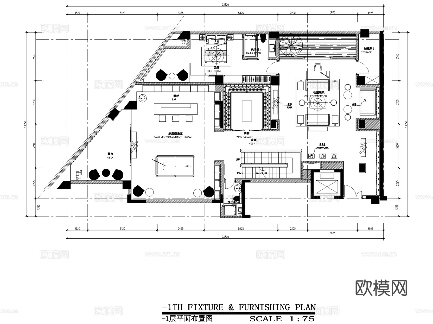 深圳京基长岭二层别墅样板间室内家装CAD施工图整套cad施工图