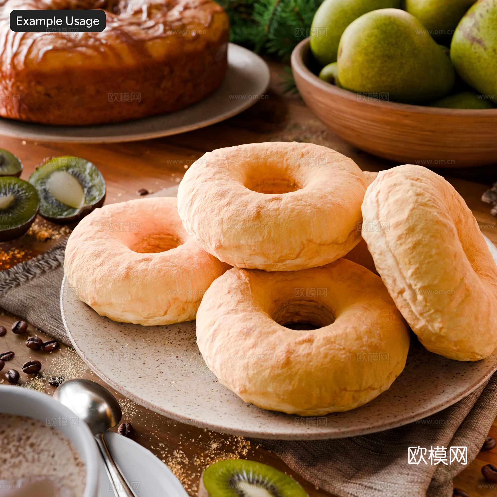 酥脆的甜甜圈质地 面包 蛋糕