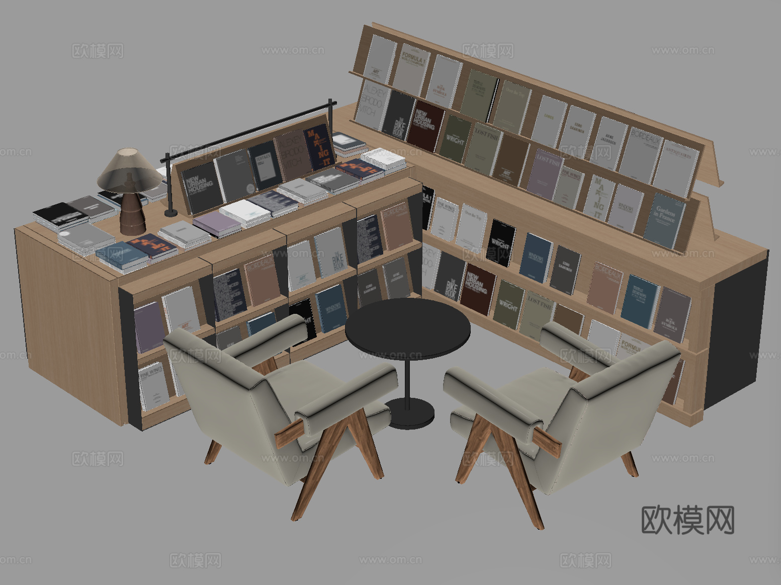 现代书架 展示柜 书籍su模型