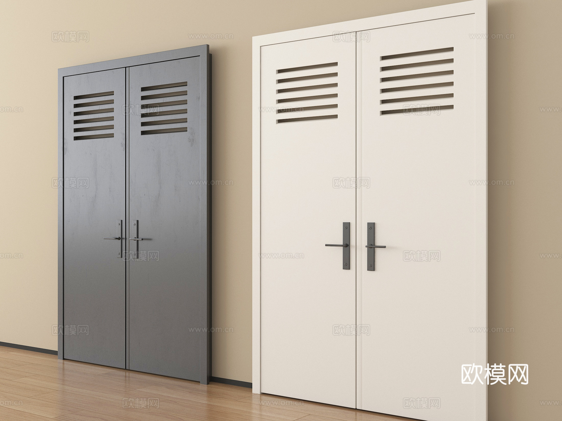 现代消防门 防火门su模型