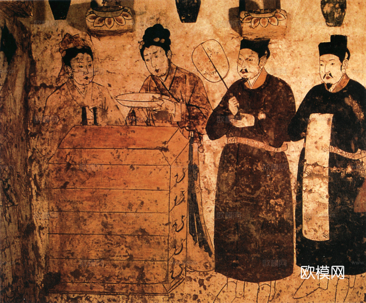 中式新中式挂画壁画字画山水花鸟背景墙壁纸装饰画油画下载