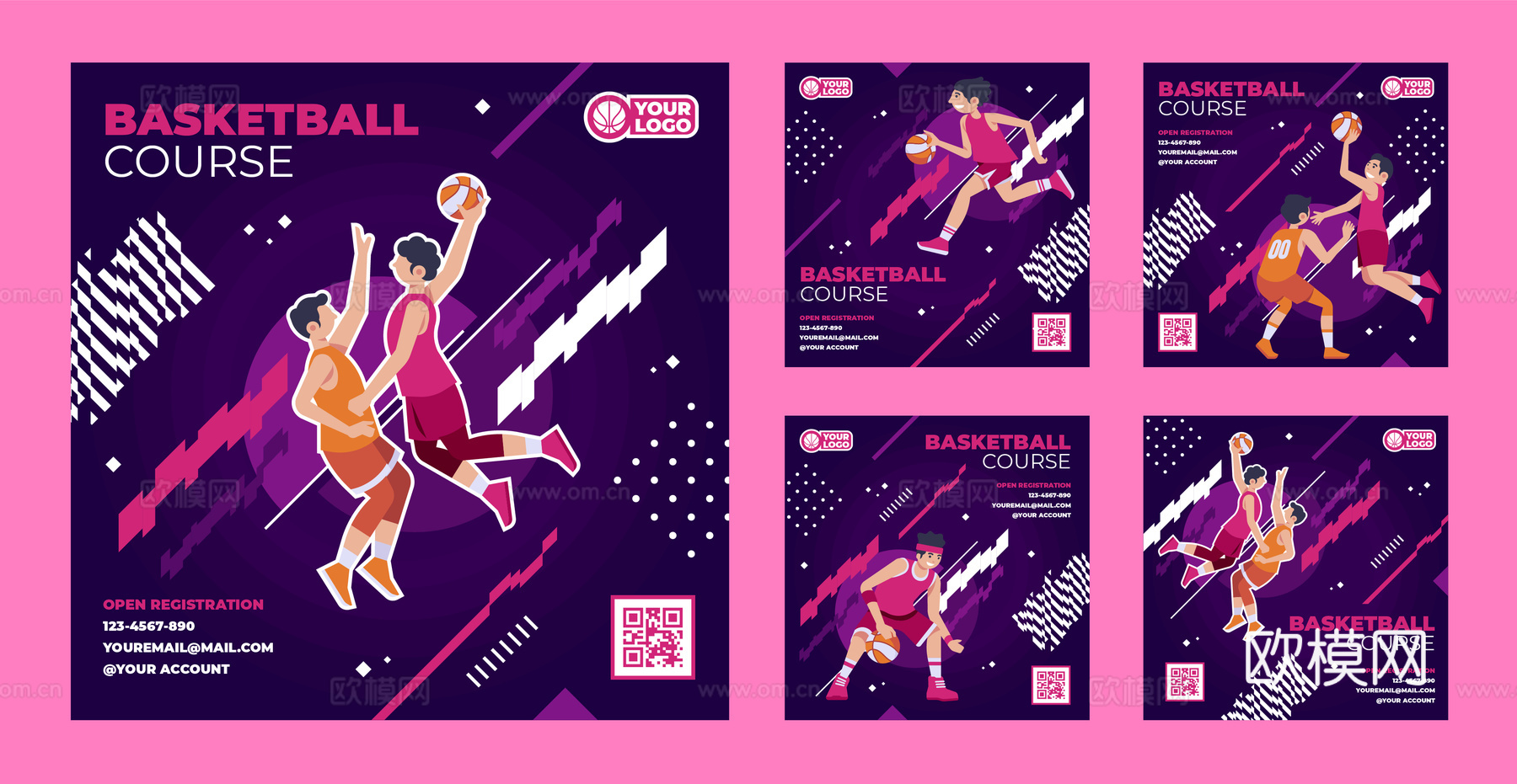 篮球运动创意广告海报34