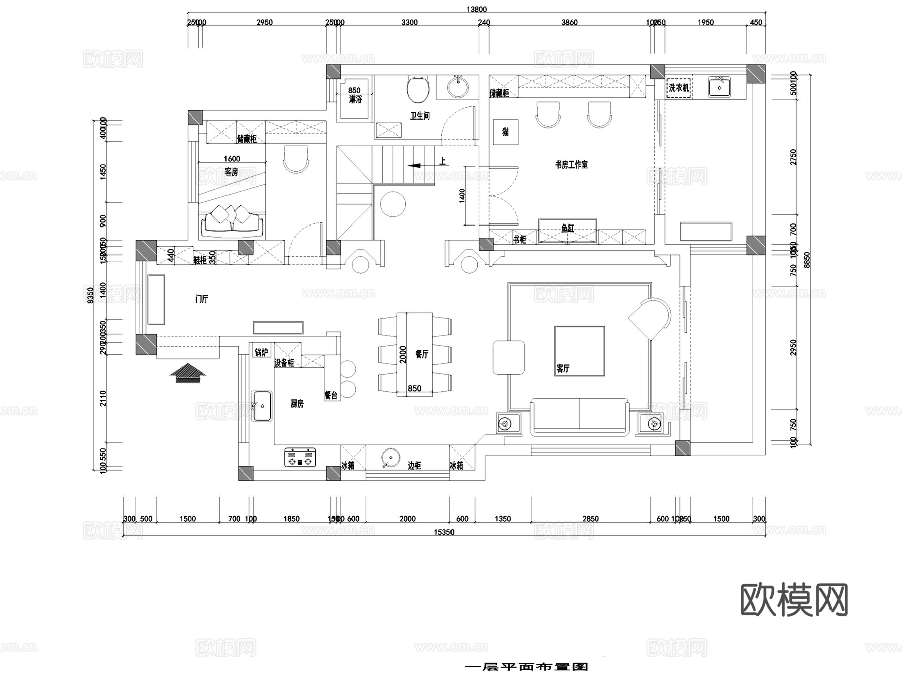 碧桂园欧式都市古堡二层别墅复式挑空室内家装CAD施工图cad施工图