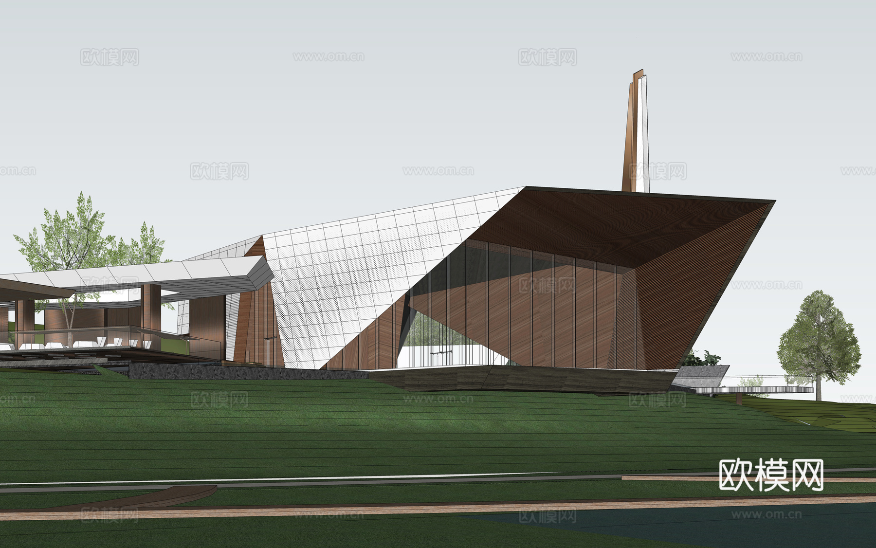 会所 售楼处su模型