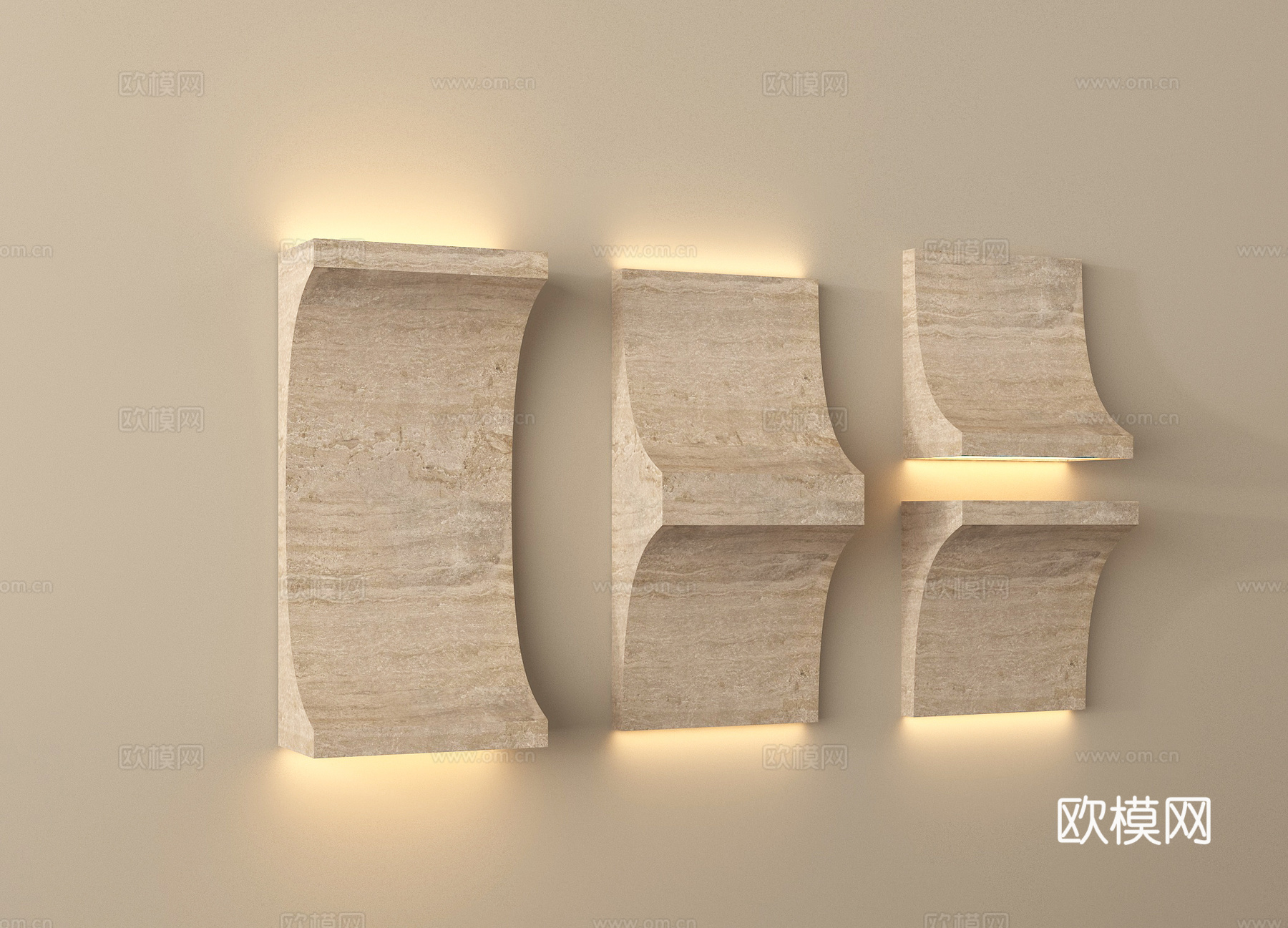 现代壁灯 走廊灯 氛围灯su模型