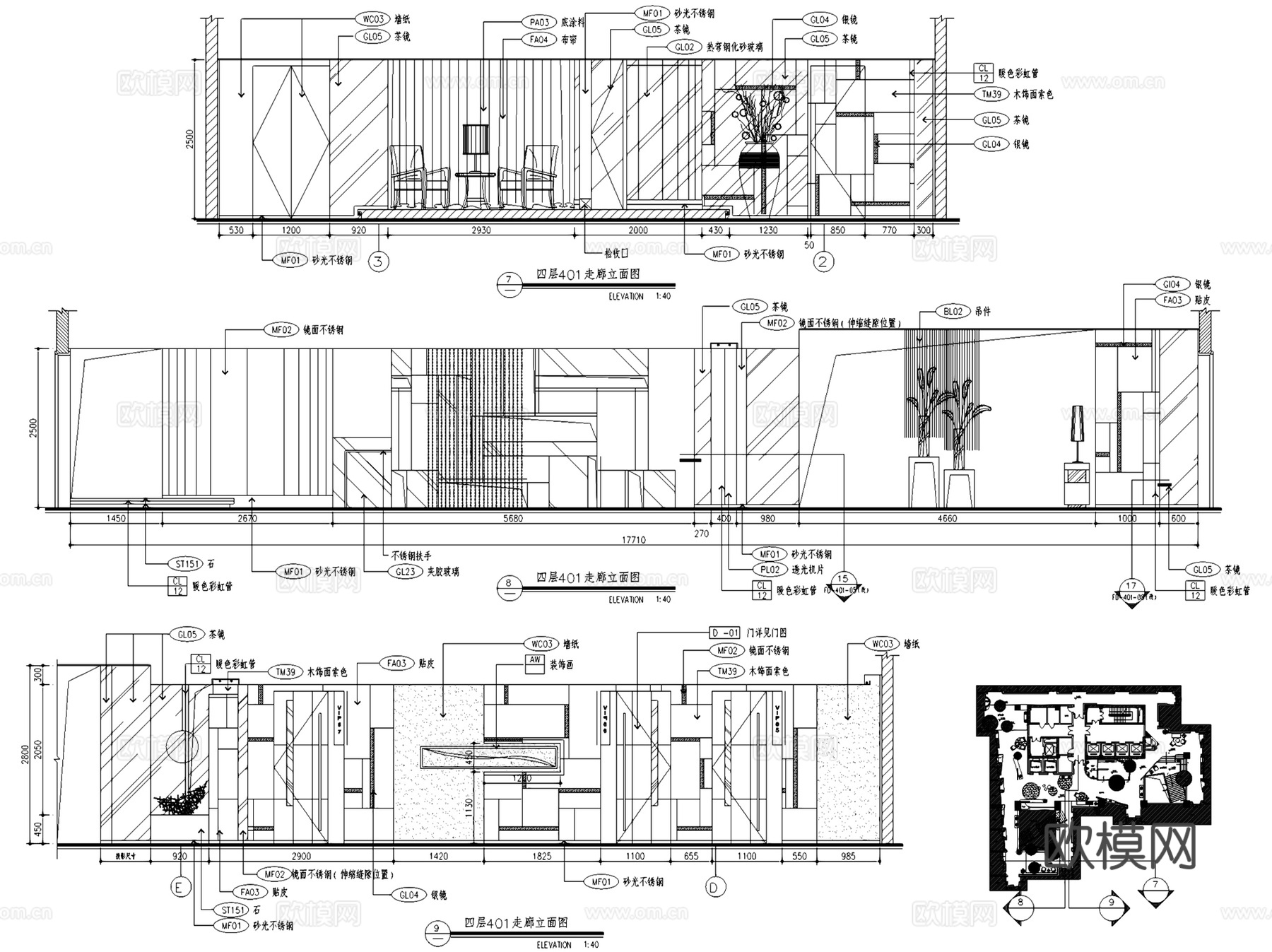 石家庄中宏集团KTV三期室内工装CAD施工图整套cad施工图