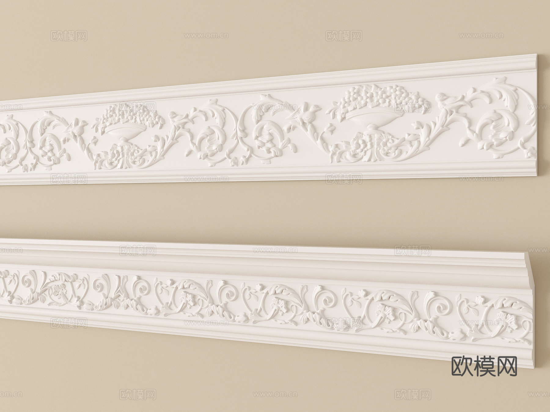 法式石膏线 石膏线条su模型