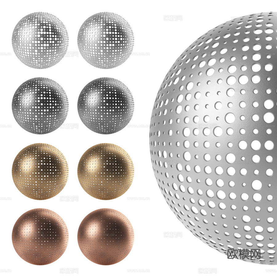 金属冲孔套装0503d模型下载（渲染图1）