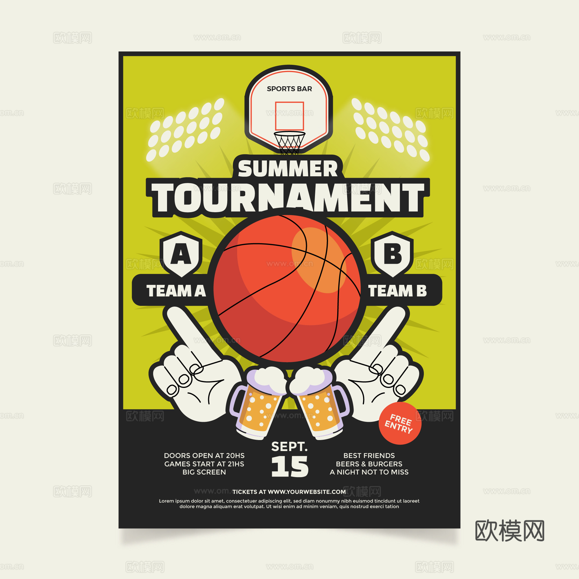 篮球运动创意广告海报40